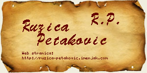 Ružica Petaković vizit kartica